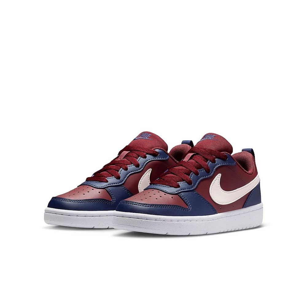 NIKE Court Borough Low Recraft   Burgundy and Navy Sneakers